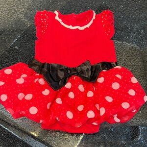 Disney Red & Black Polka Dot Toddler One-Piece